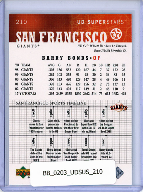 Barry Bonds 2002 SuperStars #210