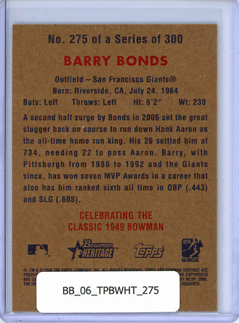 Barry Bonds 2006 Bowman Heritage #275