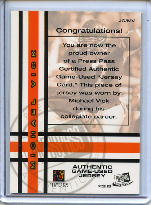 Michael Vick 2001 Press Pass, Game Jerseys #JC/MV (#252/400)