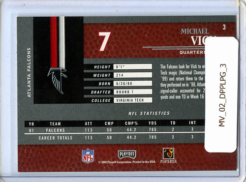 Michael Vick 2002 Playoff Piece of the Game #3