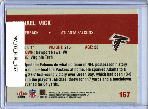 Michael Vick 2003 Platinum #167