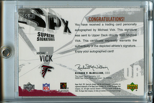 Michael Vick 2003 SPx, Supreme Signatures #SS-MV (1)