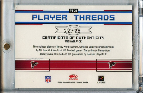 Michael Vick 2004 Leaf Limited, Player Threads #PT-20 Prime (#22/25)