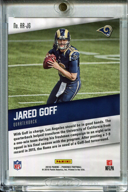 Jared Goff 2016 Phoenix, Rookie Rising #RR-JG Orange (#038/299)