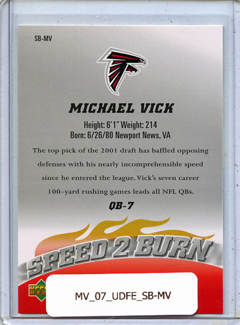 Michael Vick 2007 Upper Deck First Edition, Speed 2 Burn #SB-MV