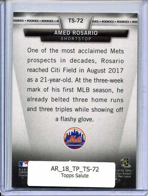 Amed Rosario 2018 Topps, Topps Salute #TS-72