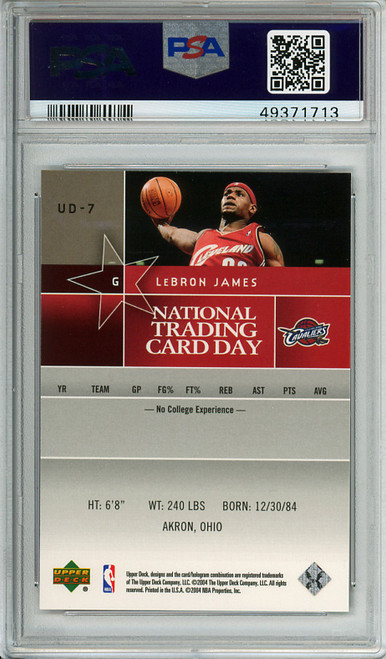 LeBron James 2004 National Trading Card Day #UD-7 PSA 10 Gem Mint (#49371713)