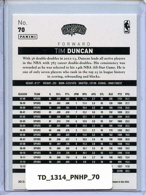 Tim Duncan 2013-14 Hoops #70