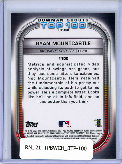 Ryan Mountcastle 2021 Bowman Chrome, Scouts Top 100 #BTP-100