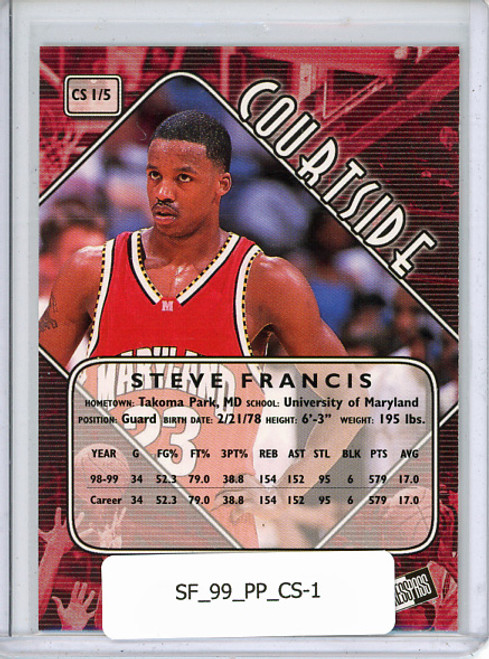 Steve Francis 1999 Press Pass, Courtside #CS1