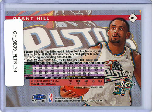 Grant Hill 1998-99 Tradition #33