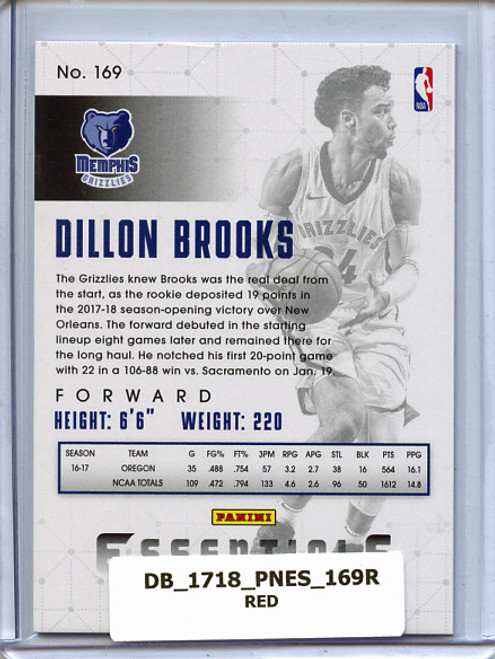 Dillon Brooks 2017-18 Essentials #169 Red