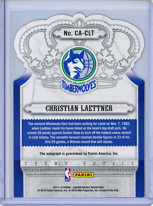 Christian Laettner 2017-18 Crown Royale, Crown Autographs #CA-CLT (#66/75)