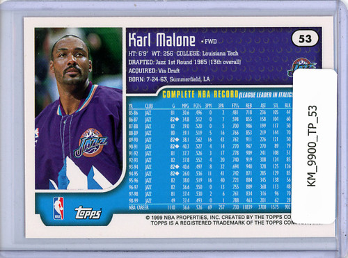 Karl Malone 1999-00 Topps #53