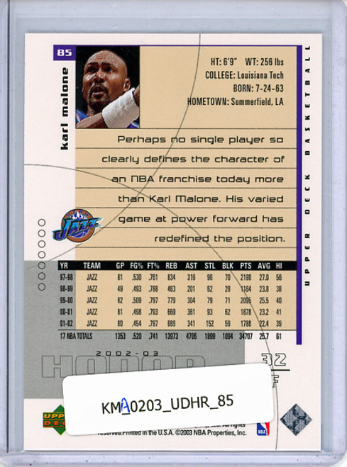 Karl Malone 2002-03 Honor Roll #85