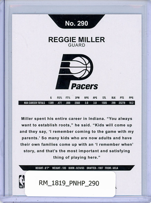 Reggie Miller 2018-19 Hoops #290 Hoops Tribute