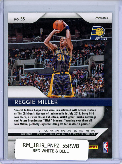 Reggie Miller 2018-19 Prizm #55 Red White & Blue