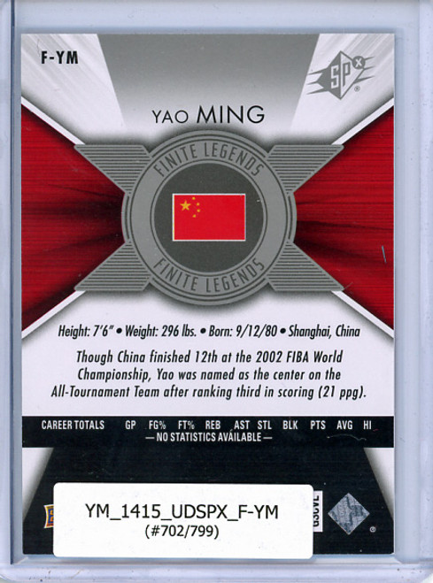 Yao Ming 2014-15 SPx, Finite Legends #F-YM (#702/799)