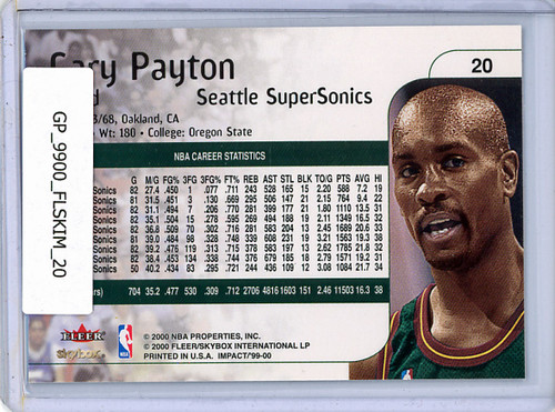 Gary Payton 1999-00 Skybox Impact #20