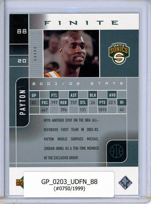 Gary Payton 2002-03 Finite #88 (#0750/1999)