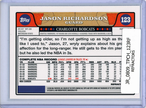 Jason Richardson 2008-09 Topps Chrome #123 Refractors