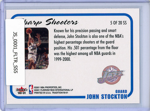 John Stockton 2000-01 Tradition, Sharp Shooters #SS5