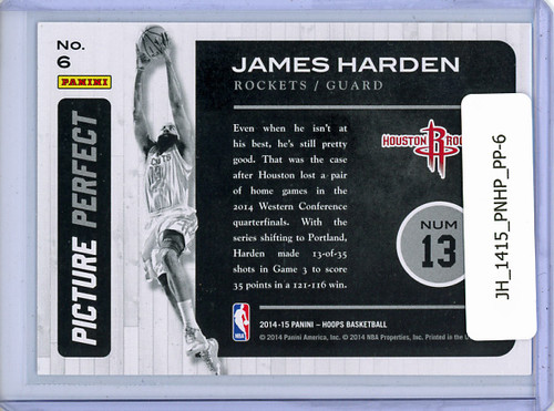 James Harden 2014-15 Hoops, Picture Perfect #6