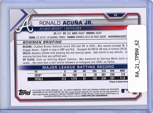 Ronald Acuna Jr. 2021 Bowman #62
