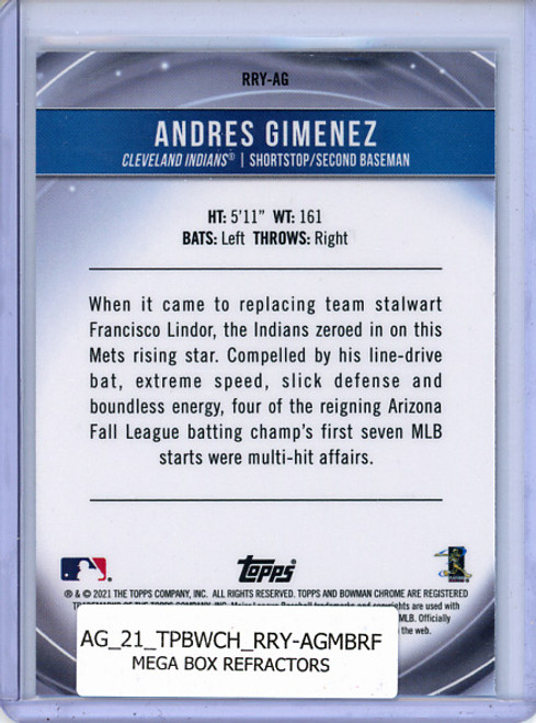 Andres Gimenez 2021 Bowman Chrome, Rookie of the Year Favorites #RRY-AG Mega Box Refractors