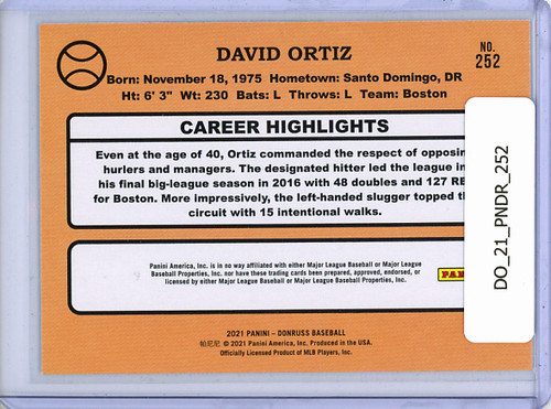 David Ortiz 2021 Donruss #252 Retro