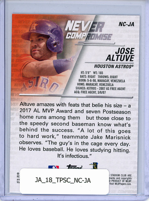 Jose Altuve 2018 Stadium Club, Never Compromise #NC-JA