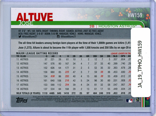 Jose Altuve 2019 Topps Holiday #HW159