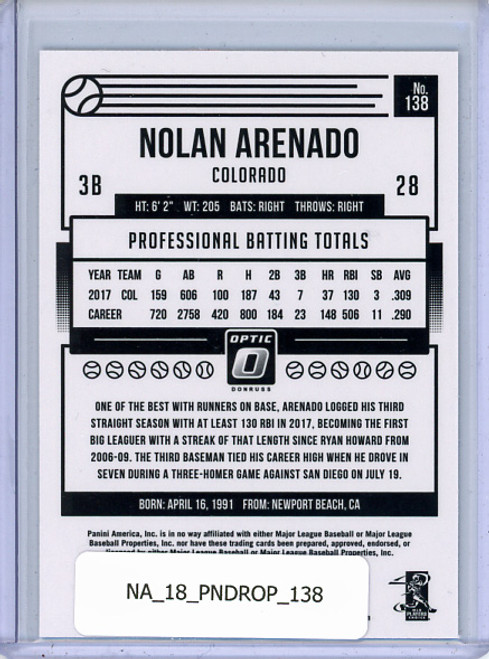 Nolan Arenado 2018 Donruss Optic #138