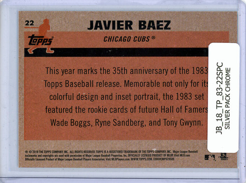 Javier Baez 2018 Topps, 1983 Topps Silver Pack Chrome #22