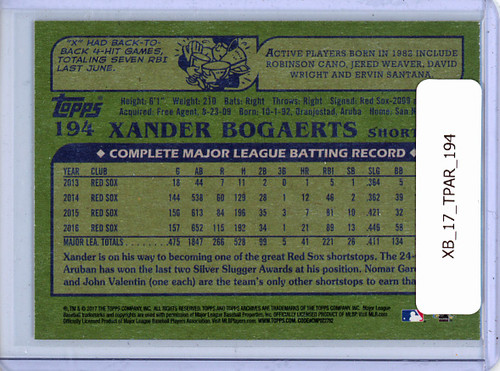 Xander Bogaerts 2017 Archives #194