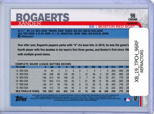 Xander Bogaerts 2019 Topps Chrome #96 Refractors