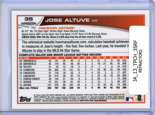 Jose Altuve 2013 Topps Chrome #35 Refractors