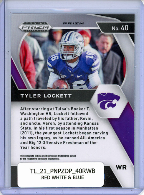 Tyler Lockett 2021 Prizm Draft Picks #40 Red White & Blue