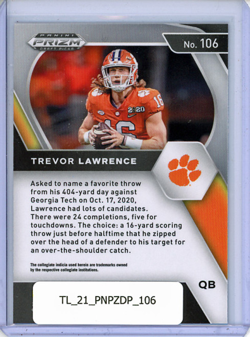 Trevor Lawrence 2021 Prizm Draft Picks #106