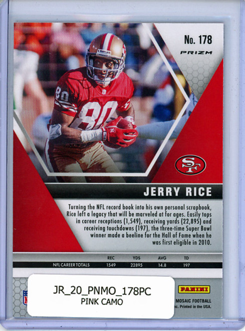 Jerry Rice 2020 Mosaic #178 Pink Camo