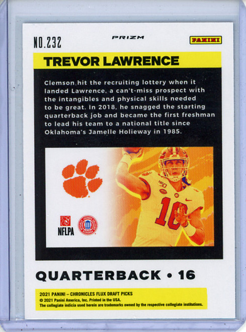 Trevor Lawrence 2021 Chronicles Draft Picks, Flux #232 Silver (2)