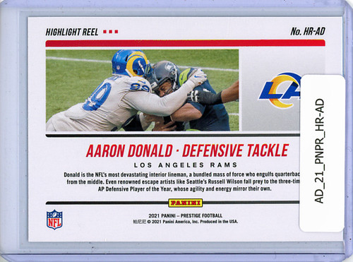 Aaron Donald 2021 Prestige, Highlight Reel #HR-AD