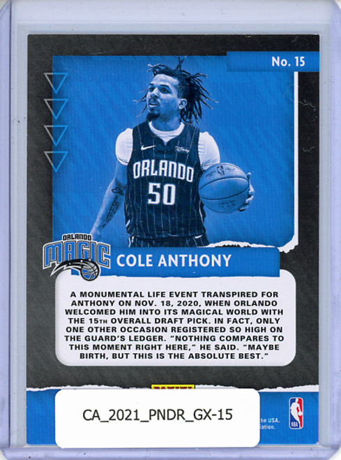 Cole Anthony 2020-21 Donruss, Great X-Pectations #15