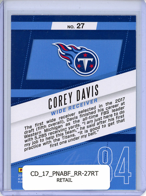 Corey Davis 2017 Absolute, Rookie Roundup #27 Retail