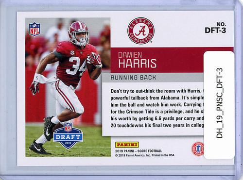 Damien Harris 2019 Score, NFL Draft #DFT-3