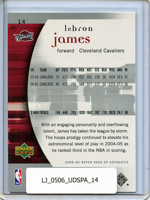 Lebron James 2005-06 SP Authentic #14