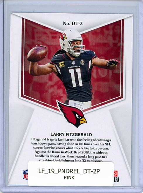 Larry Fitzgerald 2019 Donruss Elite, Dual Threats #DT-2 Pink