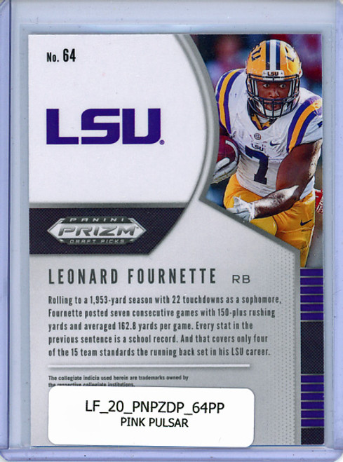 Leonard Fournette 2020 Prizm Draft Picks #64 Pink Pulsar