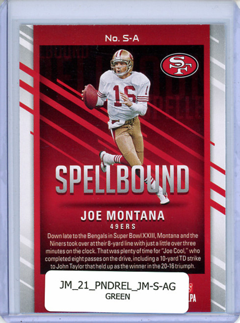 Joe Montana 2021 Donruss Elite, Spellbound #S-A Green