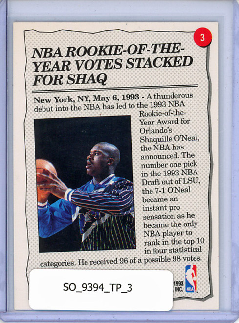 Shaquille O'Neal 1993-94 Topps #3 Highlight